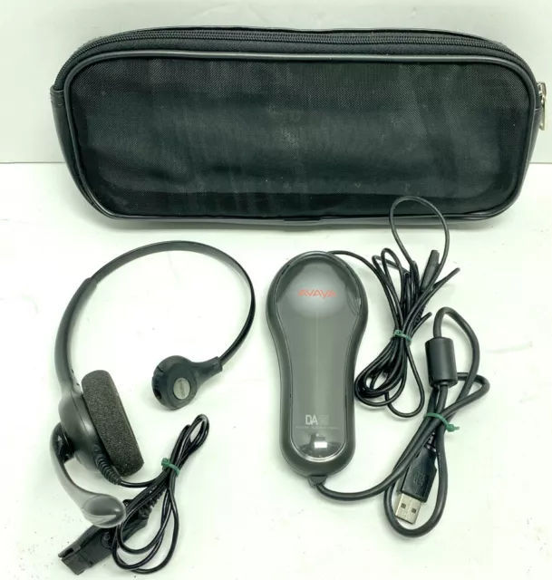 Avaya Plantronics DA55 USB To Headset Adapter W/Headset & Travel Case