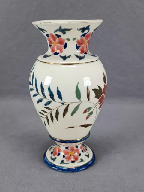 Late 19th Century Adolf Raschka Nesselsdorf Hand Painted Floral Faience Vase 2