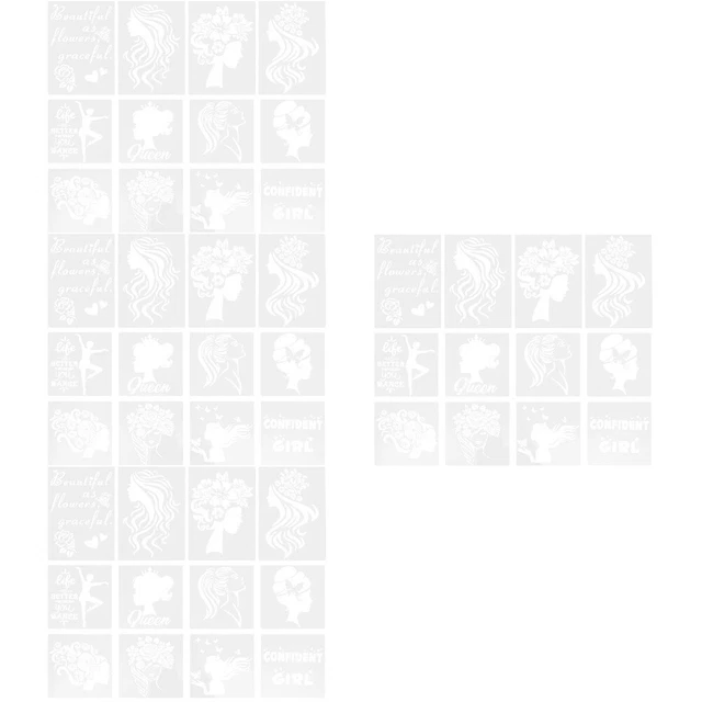 48 PIEZAS plantillas temáticas femeninas cita inspiradora plantilla arte mural