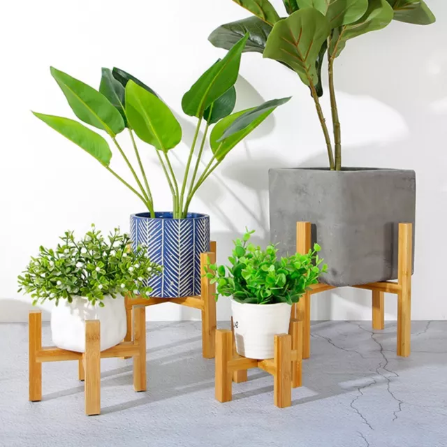 Support d'étagère en bois élégant adapté aux petites plantes et aux plantes