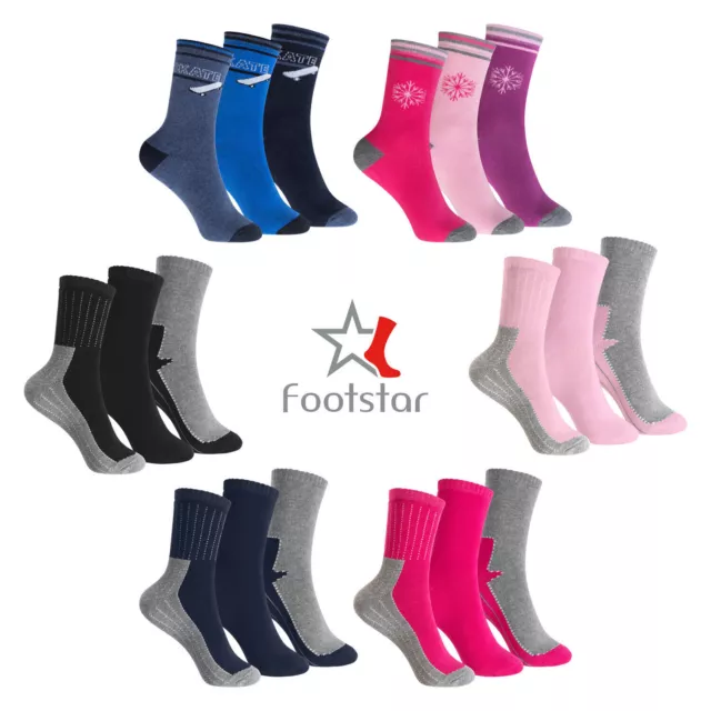 Footstar Kinder Frottee Socken mit Motiv (3 Paar), Warme Socken mit Thermoeffekt