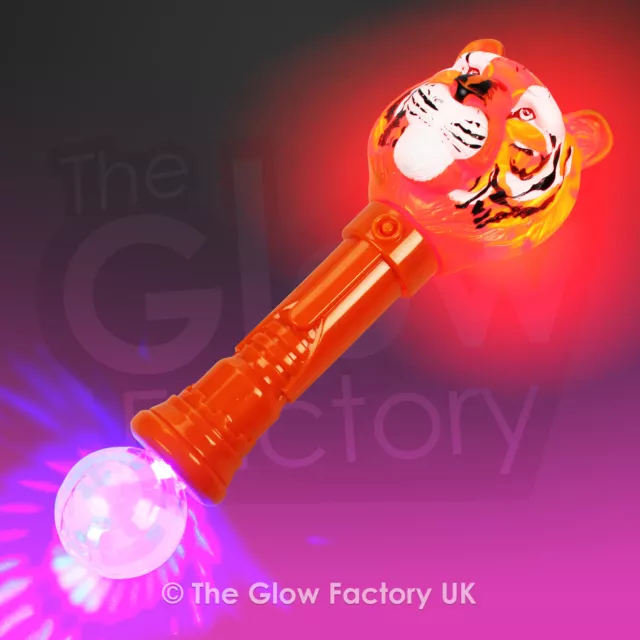 Flashing Tiger 11" inch Giant Animal Wand LED Light up Toy