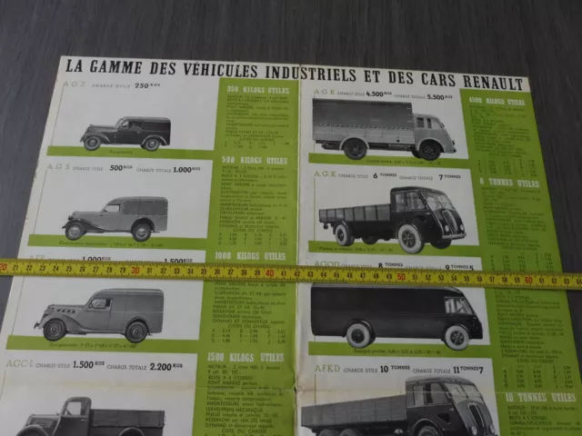 Catalogue Automobile / Affiche Publicitaire Pl / Camions Renault / Original 1939