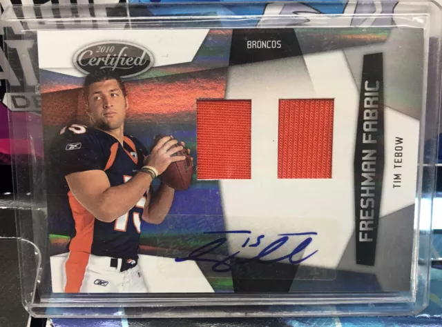 2010 Panini Certified Tim Tebow Rc Rookie Rpa Patch Auto Sp Refractor Broncos