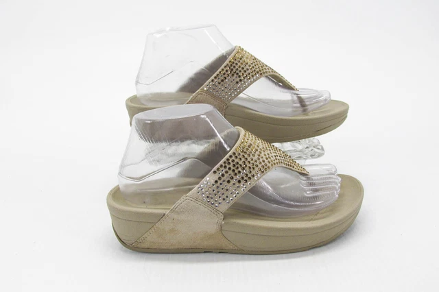 Fitflop Women Sandal Flare Size 7 Rhinestone Thong Flip Toning Shoe Pre Owned vq