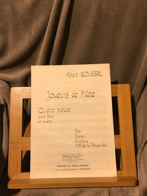 Albert Roussel Joueurs de flûte pour flûte et piano partition éditions Durand