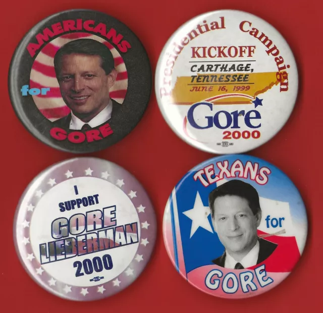 2000(Lot of 4)  Al Gore  2-1/4" / Presidential Campaign Buttons(L1)