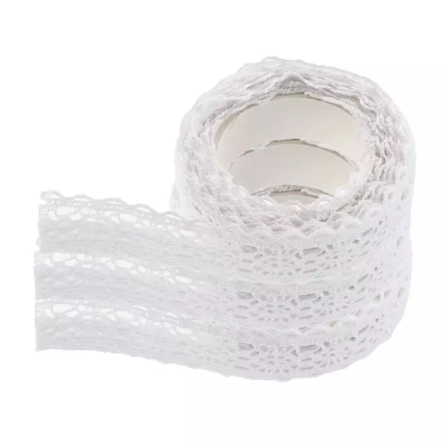 3 Rolls of 2 Meters Self Adhesive Cotton Lace Ribbon Tape