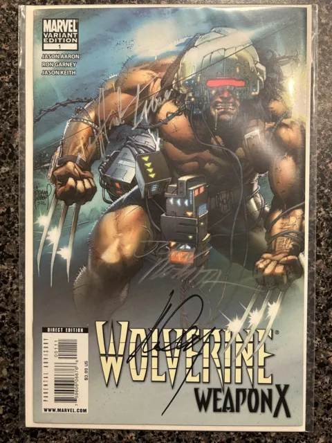 Wolverine Weapon X 1 Variant Signed John Romita Herb Trimpe Ron Garney COA X-Men
