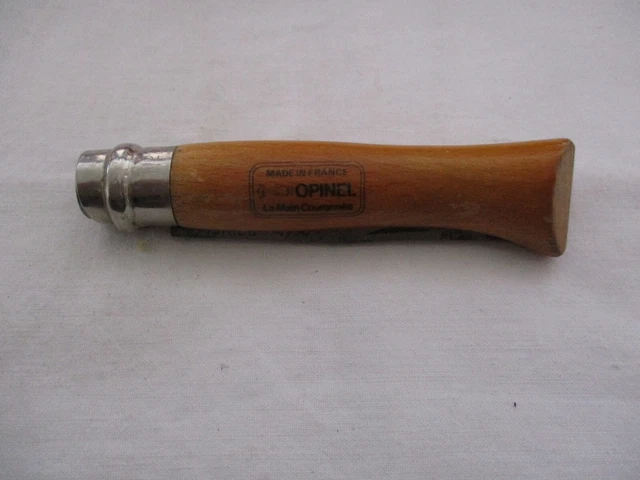 Vieux Couteau Opinel N°8, Virobloc Avec 'La Main Couronnée', Manche Bois, Bon état, France