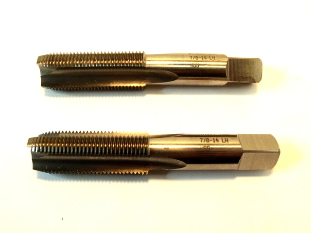 (2) New Widell 502061 7/8-14 Left Hand Spiral Point Plug Chamfer HSS Taps