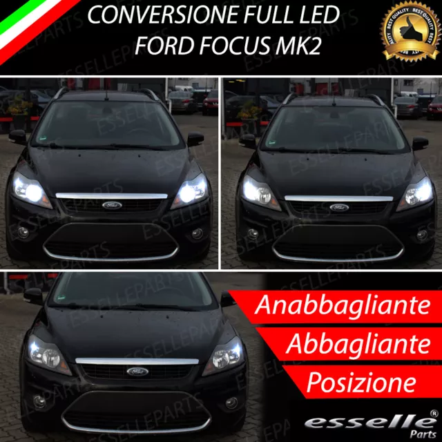 Conversione Fari Full Led Ford Focus Mk2 6000K Bianco Led Canbus 12800 Lumen