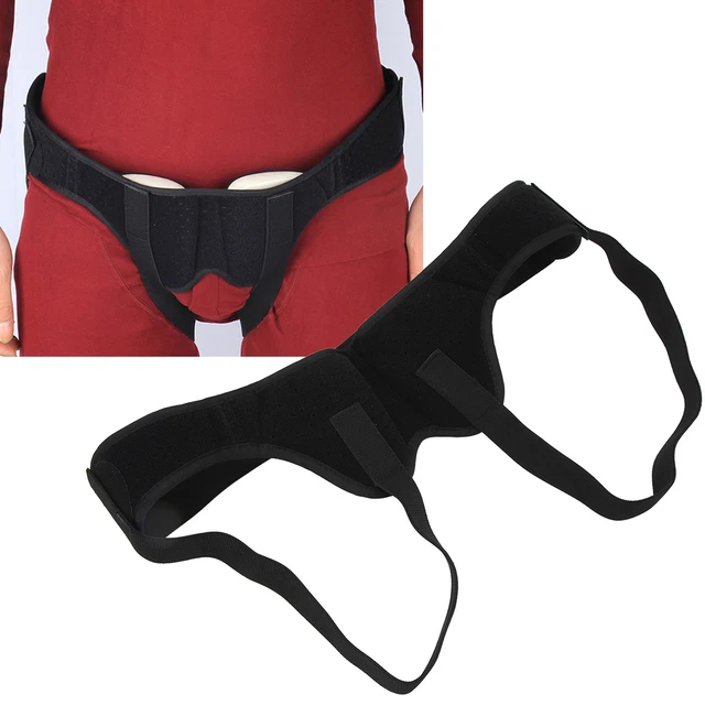 (L) Almohadillas de compresión para hernia fáciles de usar Doble armadura para cinturón de hernia inguinal