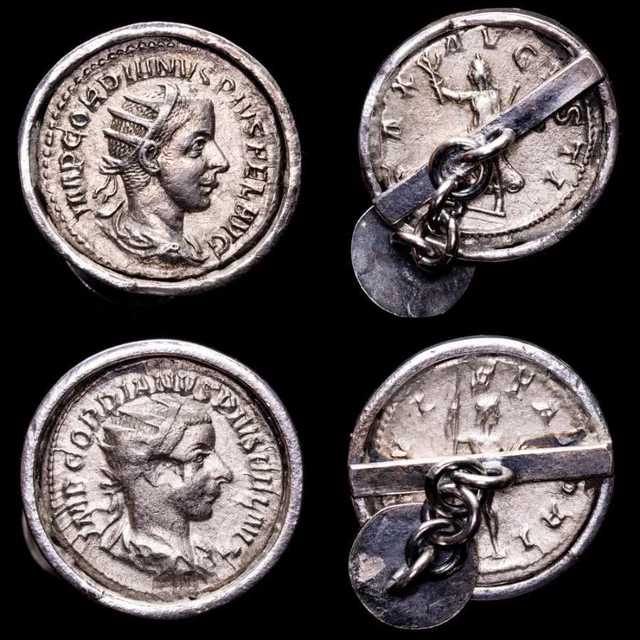 *Lucernae* Gordiano III - pareja de antoninianos de plata Gemelos (50)