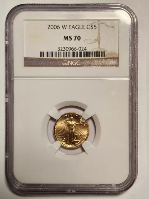 2006-W Gold Eagle $5 NGC MS70 (Burnished) American Gold Eagle AGE Brown Label