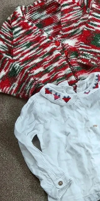 Bundle of 2-3yrs girls Christmas clothes, m&s, kite organic, handmade reindeer