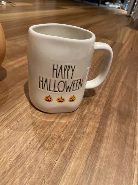 Rae Dunn Halloween Mug Ceramic White - HAPPY HALLOWEEN