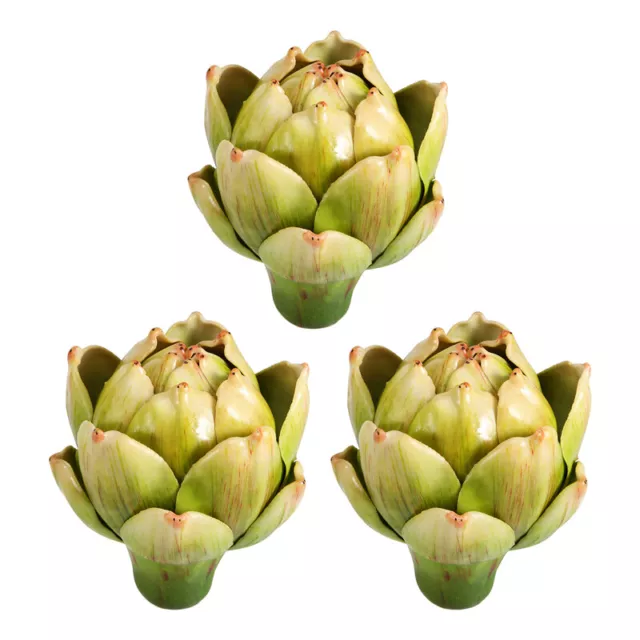 3Pcs Green Artificial Artichoke Plastic Fake Flower Fake Artichoke for Home3795