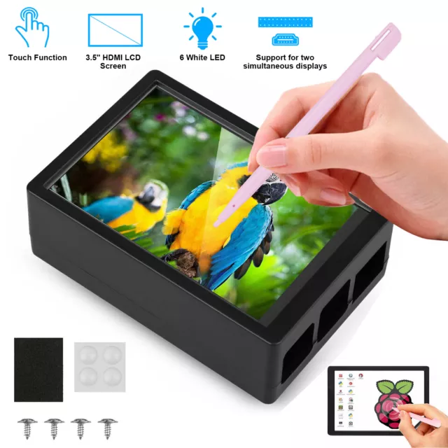 3.5" Inch Touch Screen Monitor LCD Display 480x320 For Raspberry Pi 4+ Case+ Pen