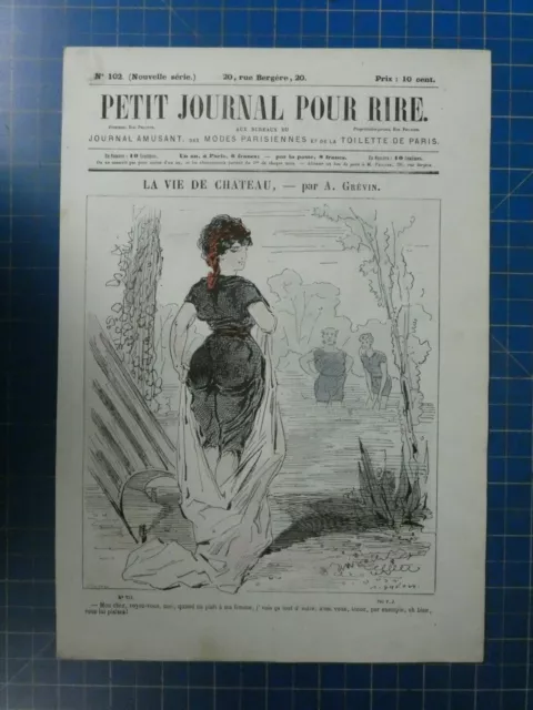 Petit Journal pour rire No.102 La vie de Chateau par A.Grévin 30x21cm O-3123