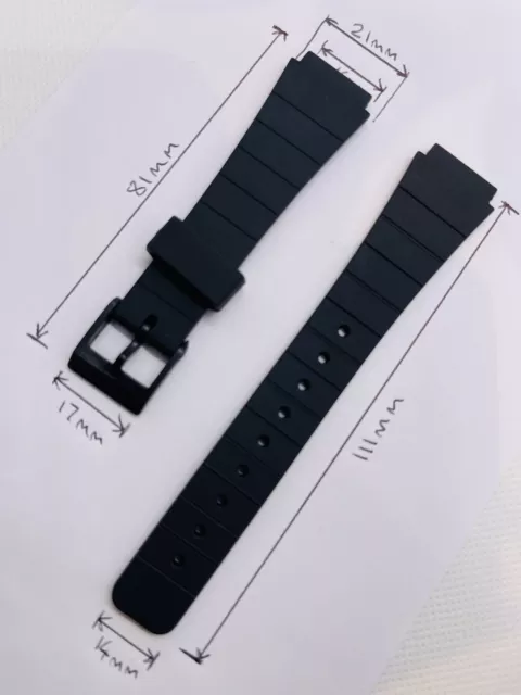 16mm Watch Strap Also Fits Casio (36580) AQ-80c MQ—104 MQ-24 MQ-44 MQ-61w MQ-74