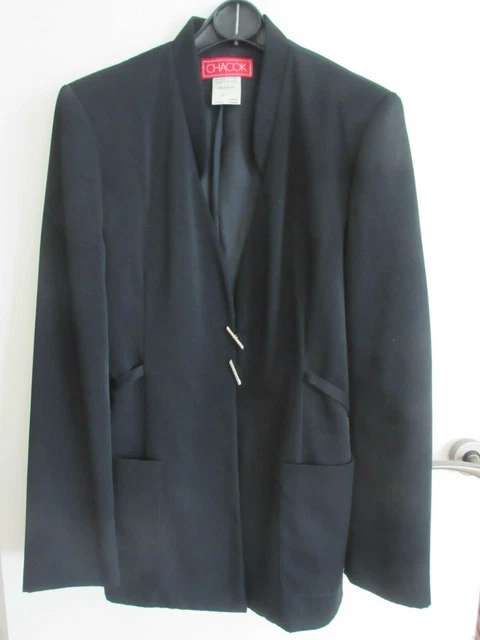 VESTE MANTEAU femme CHACOK noire T40 taille 1 habillee chic comme