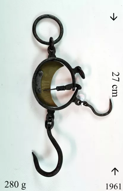 Antik Waage Sackwaage Federwaage Mondwaage Eisen Messing ~1900 Hohe Qualität