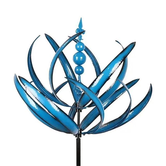 Girandola A Vento In Metallo A Forma Di Farfalla Per Giardino, Multicolore, Alta 213cm, Rotazione 360° Antiruggine - 3