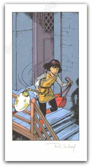 Ex-libris Sérigraphie Leloup Yoko Tsuno lampion signé 12,4x23 cm