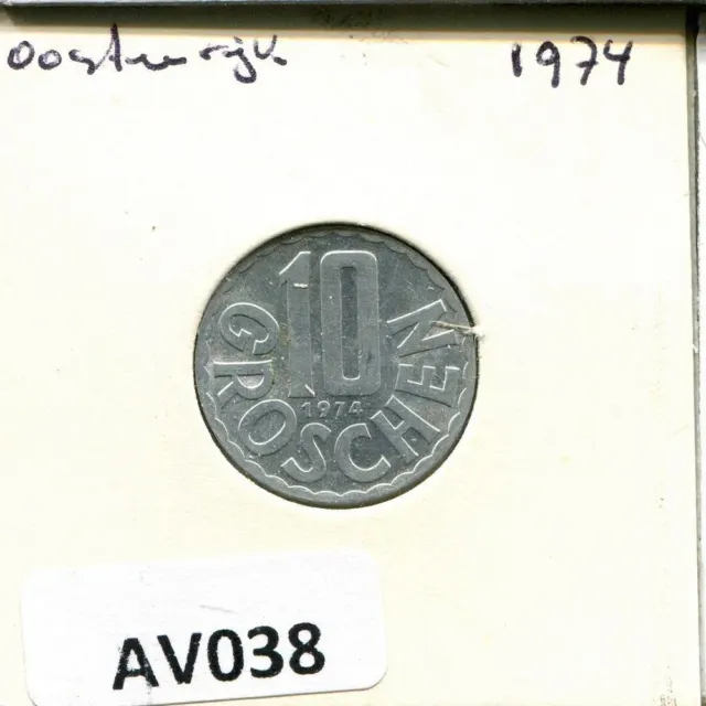 10 GROSCHEN 1974 AUSTRIA Coin #AV038C 3