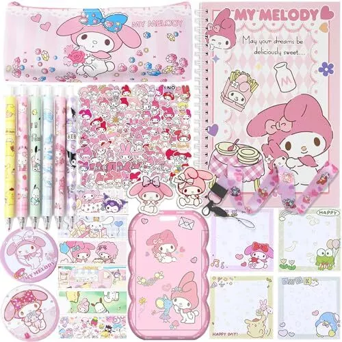 Cute Kawaii School Supplies Stationery Gift Set, Including Gel Pens Notebook ...