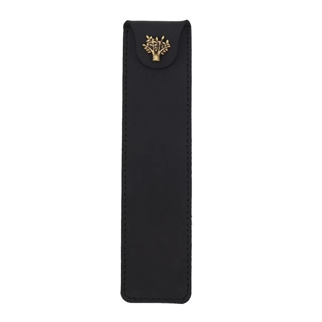 Funda de lápiz de cuero genuino con botón a presión L4A9