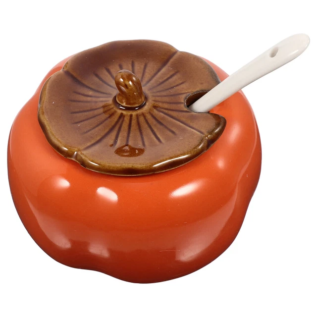Salt Jar Seasoning Containers Persimmon Seasoning Jar Container Lid Cover