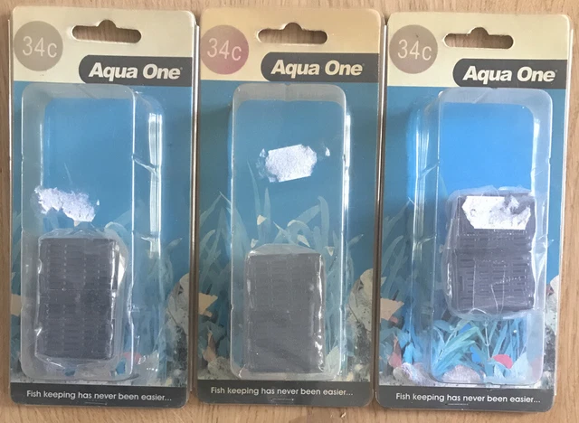 AQUA ONE - 3 Packs Of 34C CARBON CARTRIDGE 300F Mini Int Filter (2pk) - 25034C