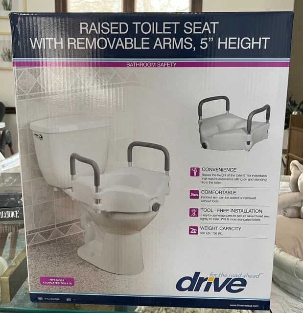 DRIVE DEVILBISS HEALTHCARE RTL12027RA Elevated 5" Raised Toilet Seat w