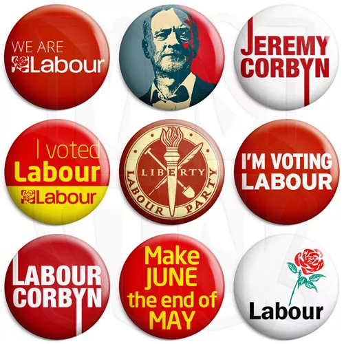 Vote Labour Party Badge - 25mm Button Badges - Various Designs General Election