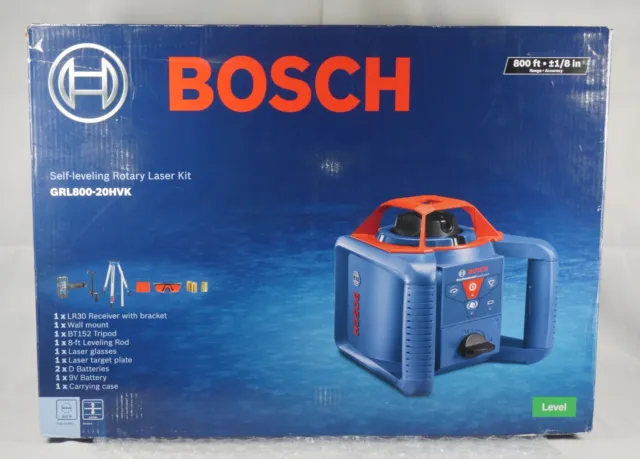 Bosch GRL80020HVK Self Leveling 800ft Rotary Laser Kit EUC -Brand New Unit