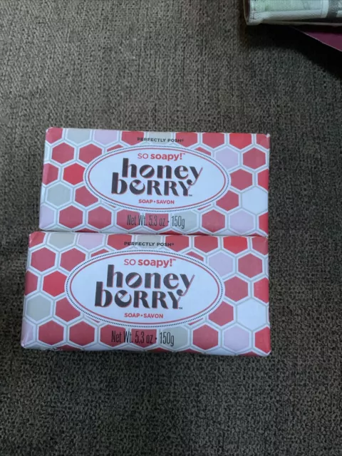 Perfectly Posh  Honey Berry  So Soapy Soap..set Of 2…5.3 Oz