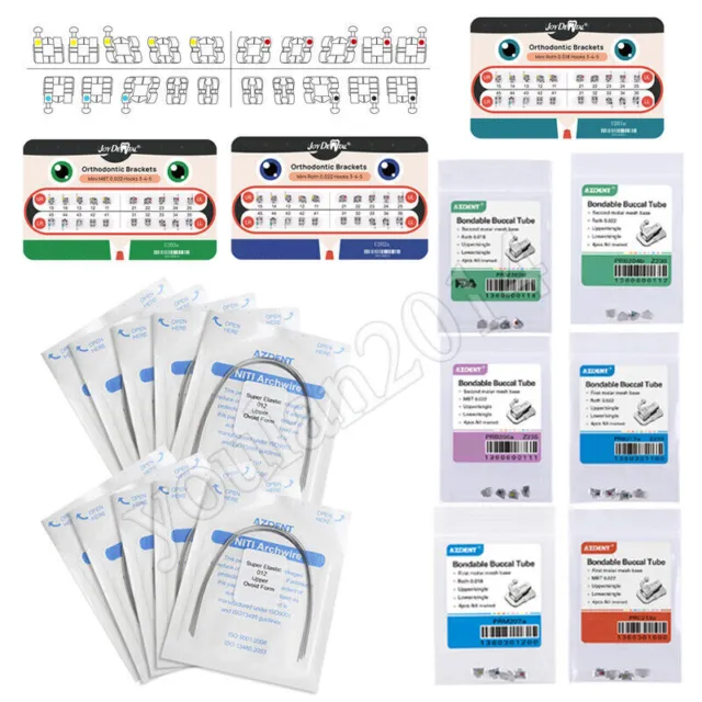 Dental Orthodontic Roth 022 018 Bracket Braces Buccal Tube NITI Arch Wires Ovoid