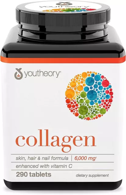 Youtheory, Marine Collagen, 6000 mg , 290 Tablets New