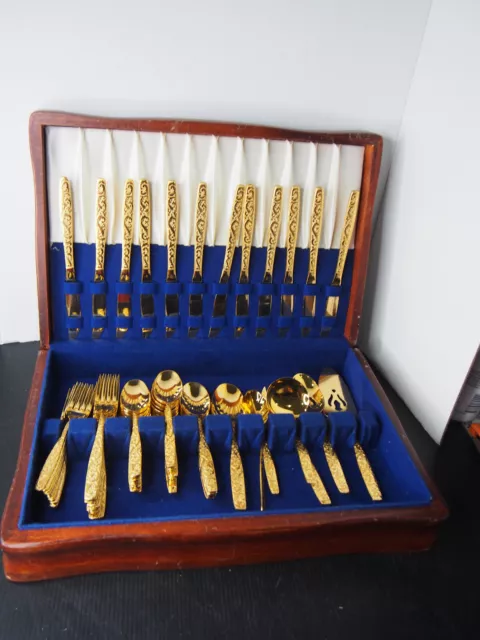 Vintage Americana Golden Heritage IS Silverplate Silverware - 74 PC - With Box