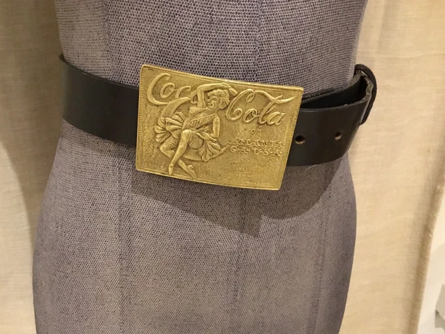 Ceinture Femme L'Aiglon En Cuir Bleu Roi - Boucle Laiton - Taille 80 Cm - Occasion Bon état