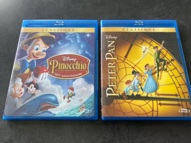 Pinocchio Collector + Peter Pan Lot 2 Bluray Disney Classique France