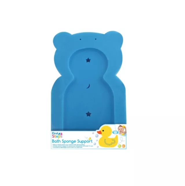 Teddy Baby Bath Sponge Support Foam Bathing Mat Newborn Body Support Aid Blue