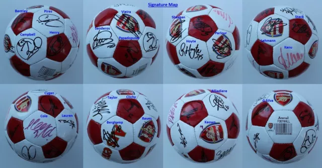 2003-04 Official Arsenal Invincibles Squad Signed Football inc. Henry & Bergkamp