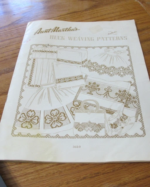 De colección años 60 Borders Tía Martha's PATRONES DE TEJIDO HUCK Bordado con agujas