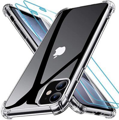 Coque Silicone iPhone 14 13 12 11 Pro MAX/X/XR 7 Vitre Protection +Verre Trempé