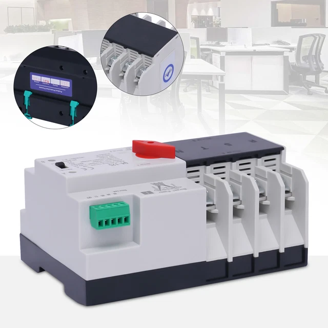 DUAL POWER AUTOMATIC Transfer Switch 4P 100A 110V Electrical Changeover ...
