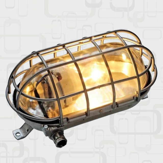 Lampe Industrielle EOW Vintage – Aluminium Poli, Grille Nickelée, Allemagne 60's