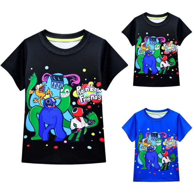 Kid Boy Girl T-Shirt Cartoon Rainbow Friends Short Sleeve Top Shirt Tee Summer